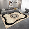 Luxury Leather Pattern Medallion Reed Machine Woven Indoor Area Rug Carpet Beige with Vintage Abstract Art 200*300 cm