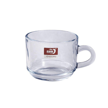 Glass Treo Mug Style Tea Cup with Saucer Set of 6 210 ml