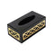 Premium Quality Black Gold Abstract Design Acrylic Rectangular Tissue Box Napkin Holder 12*22*8 cm