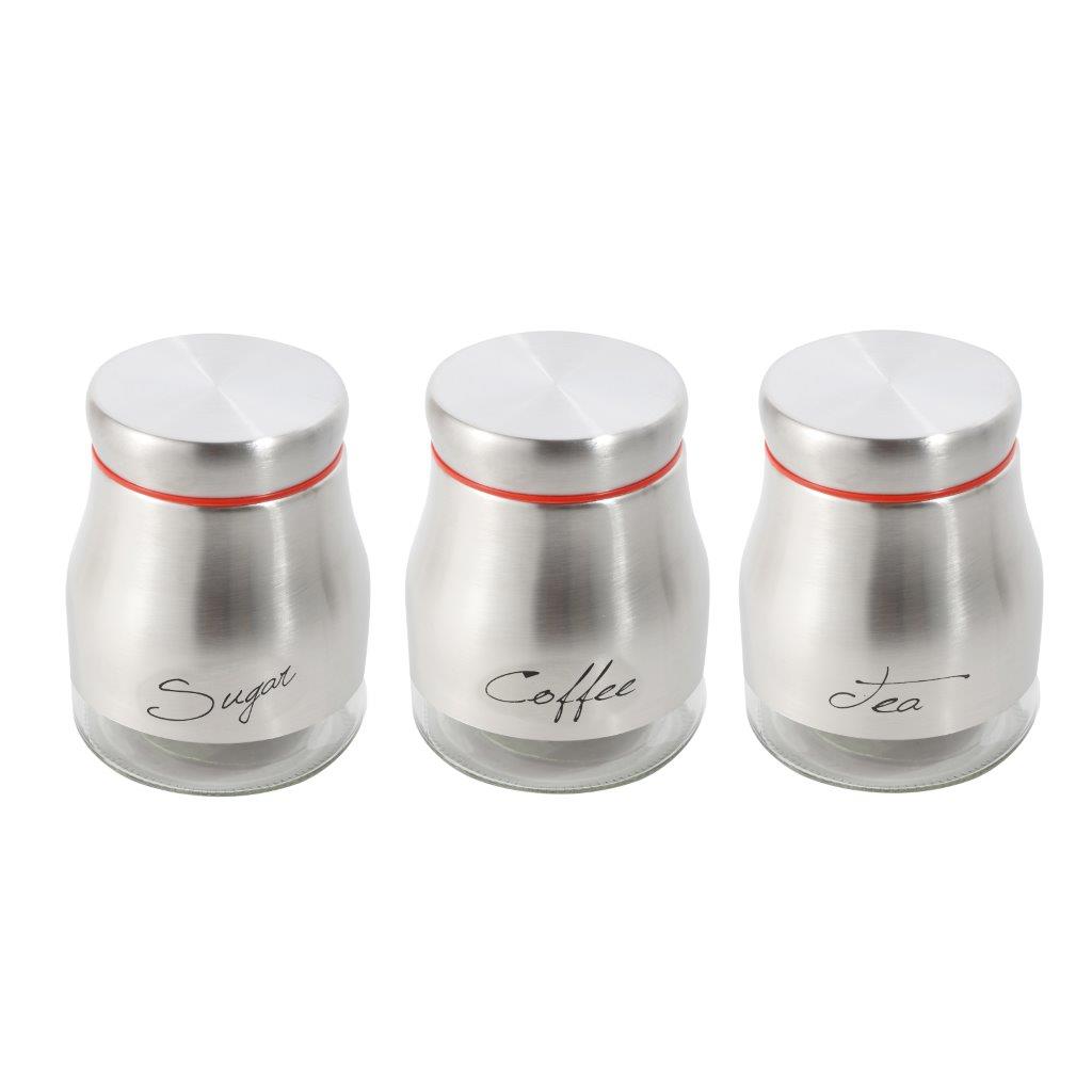Stainless Steel Canister 3 Pcs Set 14.5 cm